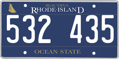 RI license plate 532435