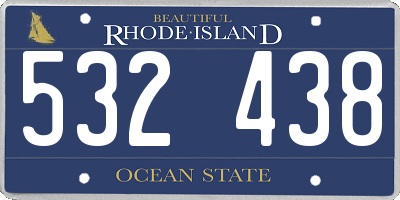 RI license plate 532438