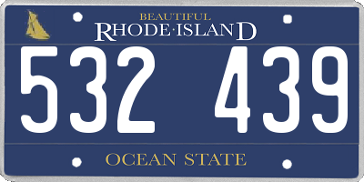 RI license plate 532439