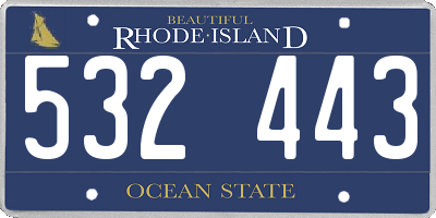 RI license plate 532443