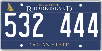 RI license plate 532444