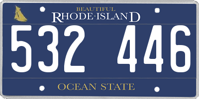 RI license plate 532446