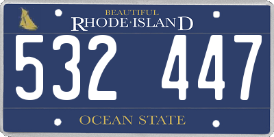 RI license plate 532447
