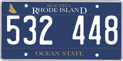 RI license plate 532448