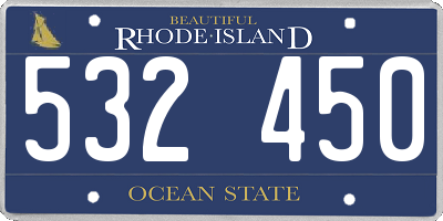 RI license plate 532450