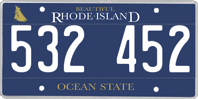 RI license plate 532452