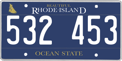 RI license plate 532453