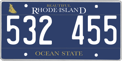 RI license plate 532455