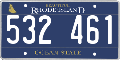 RI license plate 532461