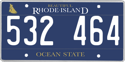 RI license plate 532464