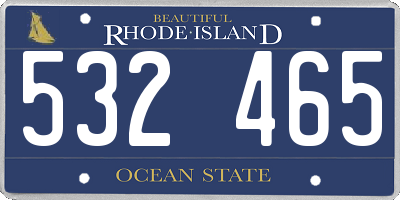 RI license plate 532465