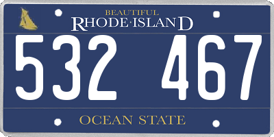 RI license plate 532467