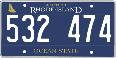 RI license plate 532474