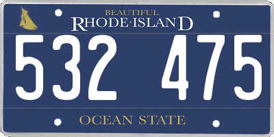 RI license plate 532475