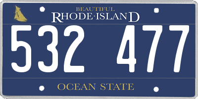 RI license plate 532477