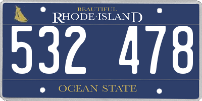 RI license plate 532478