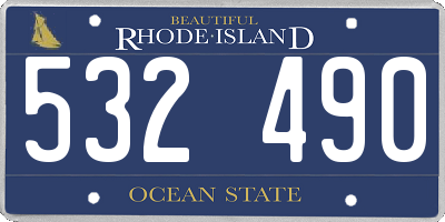 RI license plate 532490