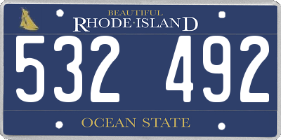 RI license plate 532492