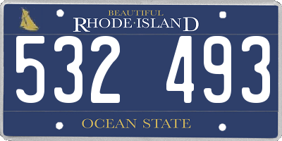 RI license plate 532493