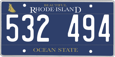 RI license plate 532494