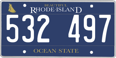 RI license plate 532497
