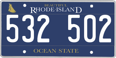 RI license plate 532502