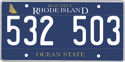 RI license plate 532503