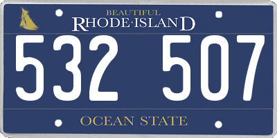 RI license plate 532507