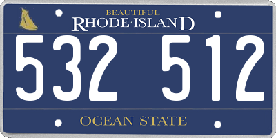 RI license plate 532512