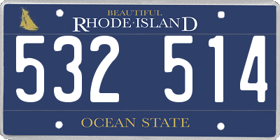 RI license plate 532514
