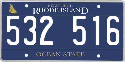RI license plate 532516