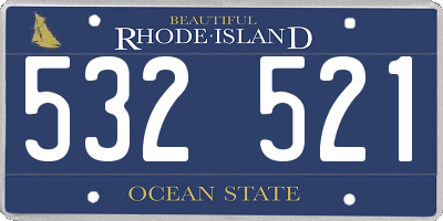 RI license plate 532521