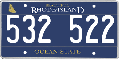 RI license plate 532522