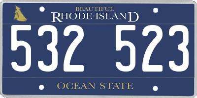 RI license plate 532523
