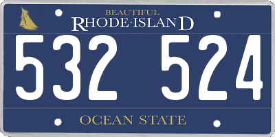 RI license plate 532524