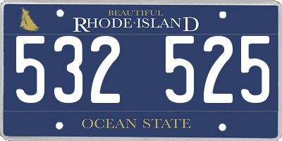 RI license plate 532525