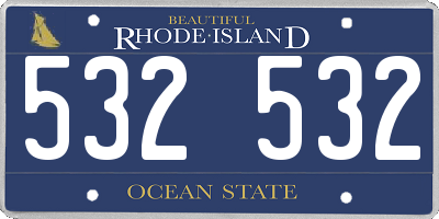 RI license plate 532532