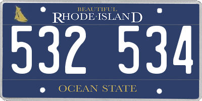 RI license plate 532534