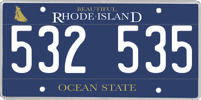 RI license plate 532535