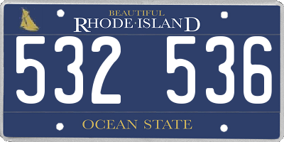 RI license plate 532536