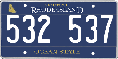 RI license plate 532537