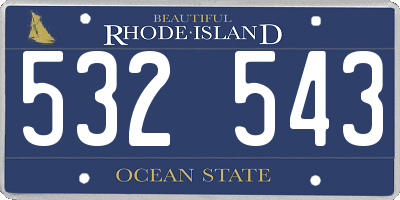 RI license plate 532543
