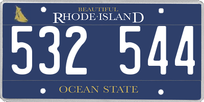 RI license plate 532544