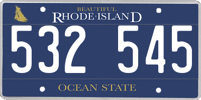 RI license plate 532545