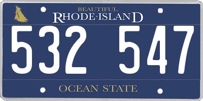 RI license plate 532547