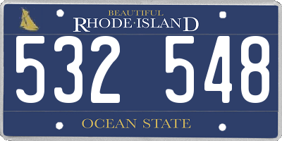 RI license plate 532548