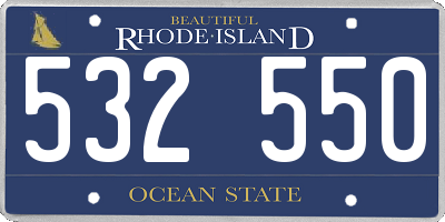 RI license plate 532550