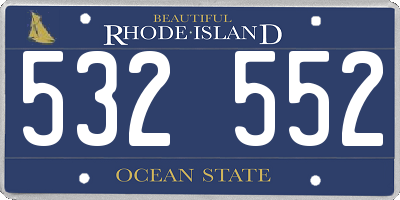 RI license plate 532552