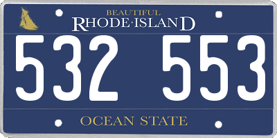 RI license plate 532553