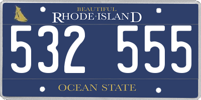 RI license plate 532555